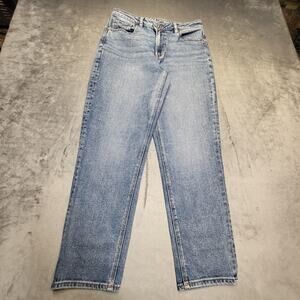 American Eagle Jeans Womens 8 Blue Highest Rise Mom Light Wash Stretch